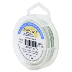 Artistic Wire&reg; 24 Gauge Silver Plated Tarnish Resistant Colored Copper Craft Wire, 15yd. White