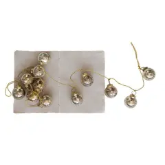 Hello Honey&reg; 6ft. Antique Gold Etched Mercury Glass Ball Ornament Garland with Snowflakes