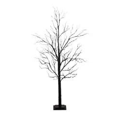 5ft. Pre-Lit Halloween Black Twig Artificial Tree with 240 Orange & Purple LED Lights