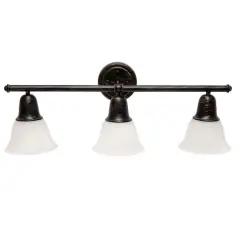 Lalia Home Essentix Oil Rubbed Bronze 3 Light Alabaster Vanity