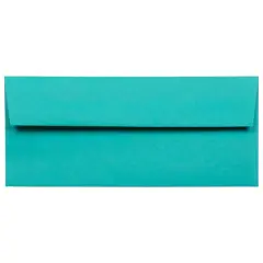 JAM Paper#10 Business Bright Hue Recycled Envelopes, 50ct. Sea Blue
