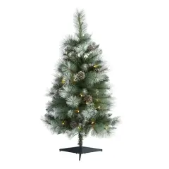 3ft. Pre-Lit British Columbia Mountain Pine Artificial Christmas Tree, Clear LED Lights