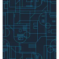 RoomMates Star Wars R2D2 Geometric Peel & Stick Wallpaper Blue and Navy