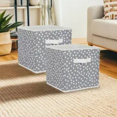 DII&reg; 11" Gray & White Dots Storage Cube, 2ct.