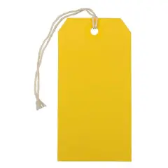 JAM Paper Medium Gift Tags with String Yellow