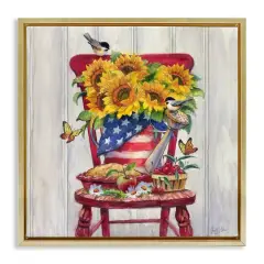 Stupell Industries Patriot Porch Still Life Floater Framed Art Gold
