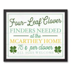 Four Leaf Clover Finders Black Framed Canvas