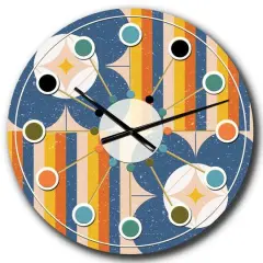 Designart 'Retro Floral Pattern Iii Mid-Century Modern Wall Clock