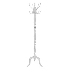 60" Silver Metal Traditional Coat Rack