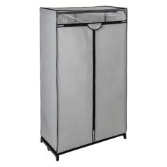 Honey Can Do 36" Gray Double Door Portable Wardrobe Closet