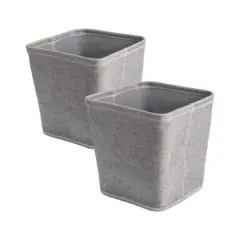 DII&reg; 11" Zig Zag Stitch Trapezoid Fabric Bins, 2ct. Gray