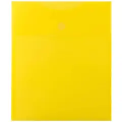 JAM Paper VELCRO&reg; Closure 9.75" x 11.5" Open End Envelopes, 12ct. Yellow