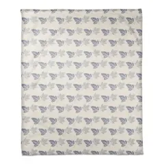 Blue Leaves Coral Fleece Blanket