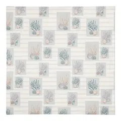 Shell Panels on Stripes Cotton Twill Napkin Blush