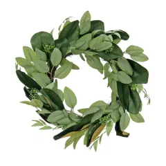 22" Eucalyptus & Magnolia Leaf Wreath