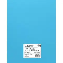 PA Paper&trade; Accents Muslin 8.5" x 11" 73lb. Cardstock, 25 Sheets Popsicle Blue