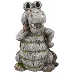 13.25" Posing Crocodile Outdoor Garden Statue
