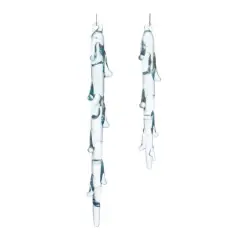 12ct. Melted Glass Icicle Drop Ornaments