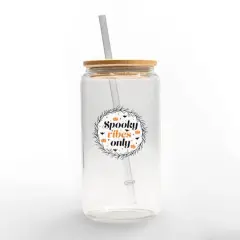 Spooky Vibes Only 16oz. Glass Can Cup