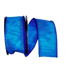 Reliant 2.5" x 20yd. Dupioni Wired Ribbon Blue