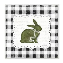Stupell Industries Festive Easter Bunny Ribbon Spring Plaid Pattern Wall Plaque Art