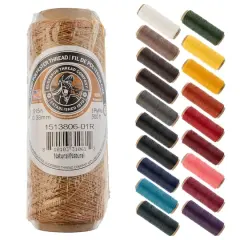 Gudebrod 0.015" 3 Ply Waxed Thread, 500ft. Natural