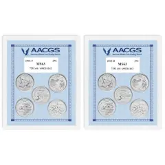 2002P & 2002D Statehood Quarters Graded MS63 Brilliant Uncirculated 