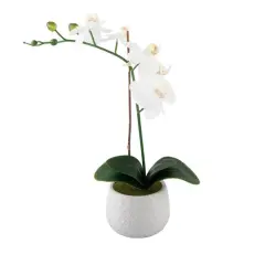 Flora Bunda&reg; 16" Real-Touch Orchid in Ceramic Pot