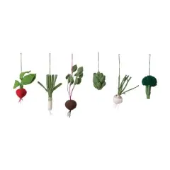 Hello Honey&reg; 6 Pack Vegetable Wool Felt & Cotton Canvas Ornaments