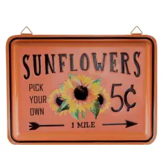Fall Harvest Orange Sunflowers Wall Sign