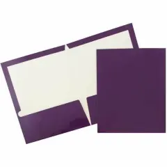 JAM Paper Glossy Two Pocket Folders, 12ct. Purple