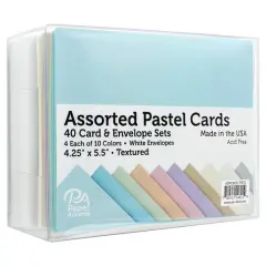 PA Paper&trade; Accents Textured Pastel Card & Envelope Set, 4.25" x 5.5"