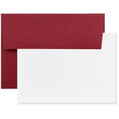 JAM Paper 3.62" x 5.12" Blank Greeting Cards Set with Envelopes, 25ct. Dark Red