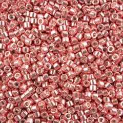 John Bead 11/0 Miyuki Delica Glass Seed Beads, 5g Pink Blush Galvanized Opaque
