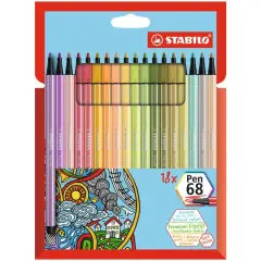 STABILO&reg; Pen 68 18-Pen Wallet Set