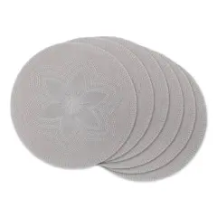 DII&reg; Woven Round Placemats, 6ct. Light Gray