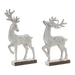 Carved Deer D&eacute;cor Set, 12.5" & 14.5"