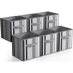 Sorbus 11" Black & Gray Foldable Storage Cubes, 6ct.