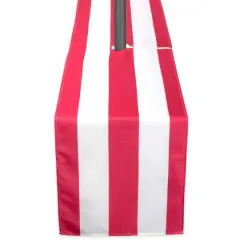 Coral Cabana Stripe Outdoor Table Runner With Zipper 14" x 72"