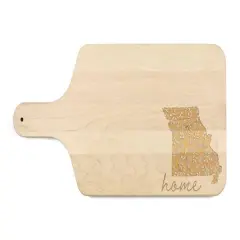 17" Floral Home State Maple Paddle Cutting Board Missouri
