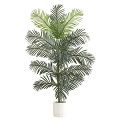 6ft. Artificial Paradise Palm with White Decorative Planter
