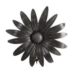 30" x 30" Brushed Metal Daisy Flower Sconce Candle Holder Wall Art Decor