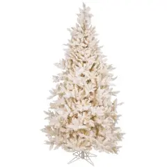 7.5ft. Pre-Lit Flocked Vintage Fir Artificial Christmas Tree, Warm White LED Lights
