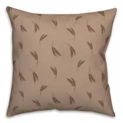 Feather Grass Throw Pillow Orange and Rust