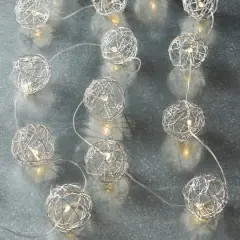 20ct. Warm White Wire Ball LED String Lights by Ashland&trade;