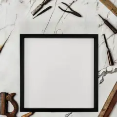 12" x 12" White Plaque with Black Wood Frame by Make Market&reg;