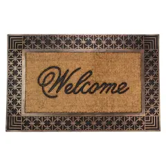 Gold & Natural Coir Welcome Doormat
