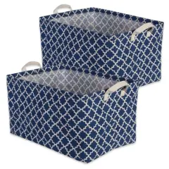 DII&reg; Nautical Blue Lattice Laundry Bins, 2ct.