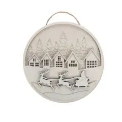 6" Santa Sled Plaque DIY Wood D&eacute;cor Kit by Make Market&reg;