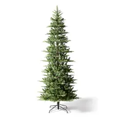 9ft. Pre-Lit Green Slim Fir Artificial Christmas Tree, Color Changing LED Lights